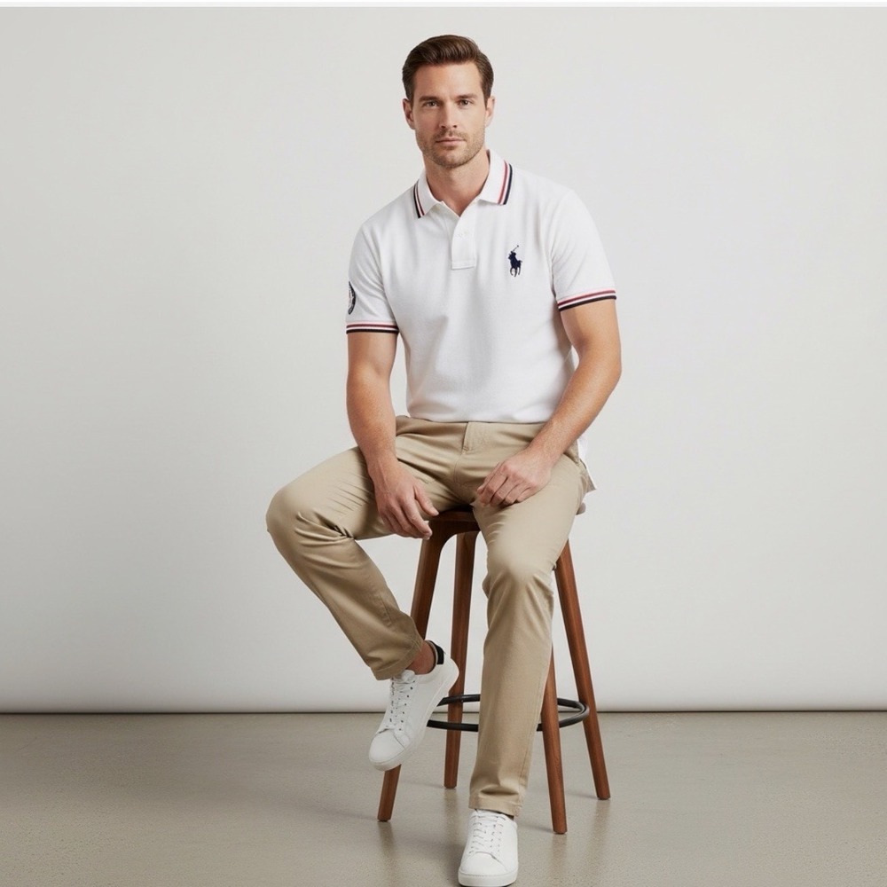 Polo Ralph Lauren US Olympic Team 2020 White Custom Slim Fit Polo Shirt XL NWT